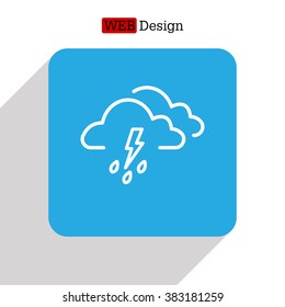 Cloud thunderstorm lightning rain icon