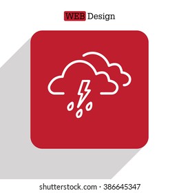 Cloud thunderstorm lightning rain icon