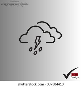 Cloud thunderstorm lightning rain icon