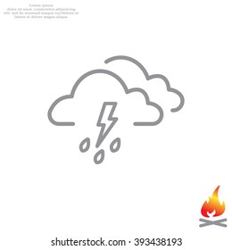 Cloud thunderstorm lightning rain icon