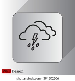 Cloud thunderstorm lightning rain icon