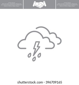 Cloud thunderstorm lightning rain icon