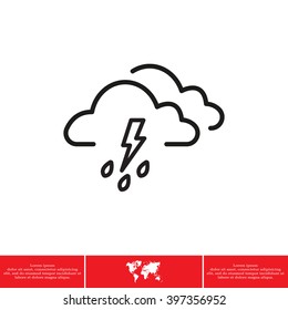 Cloud thunderstorm lightning rain icon