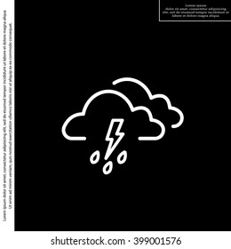 Cloud thunderstorm lightning rain icon