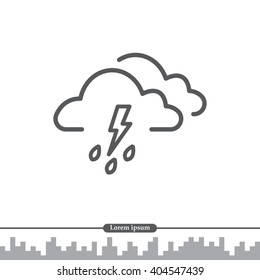 Cloud thunderstorm lightning rain icon