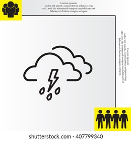 Cloud thunderstorm lightning rain icon
