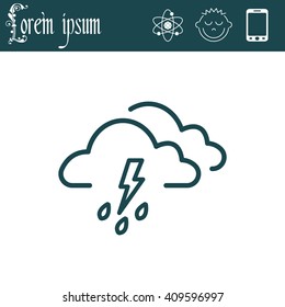 Cloud thunderstorm lightning rain icon