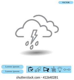Cloud thunderstorm lightning rain icon