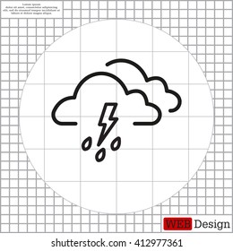 Cloud thunderstorm lightning rain icon