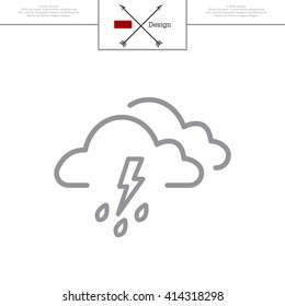 Cloud thunderstorm lightning rain icon