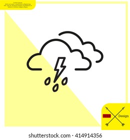 Cloud thunderstorm lightning rain icon