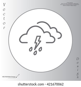 Cloud thunderstorm lightning rain icon