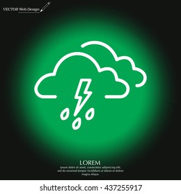 Cloud thunderstorm lightning rain icon