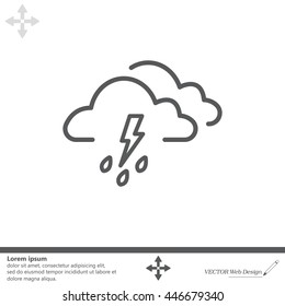Cloud thunderstorm lightning rain icon