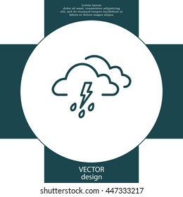 Cloud thunderstorm lightning rain icon