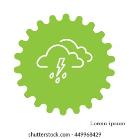Cloud thunderstorm lightning rain icon
