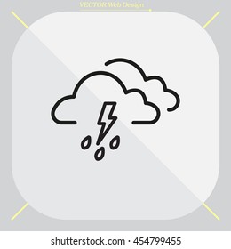 Cloud thunderstorm lightning rain icon