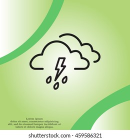 Cloud thunderstorm lightning rain icon