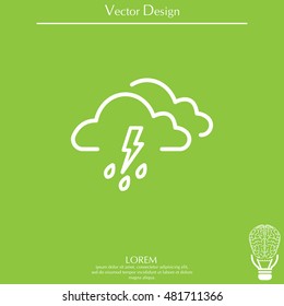 Cloud thunderstorm lightning rain icon