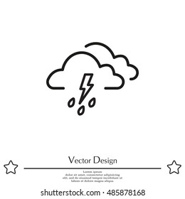 Cloud thunderstorm lightning rain icon