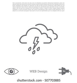 Cloud thunderstorm lightning rain icon