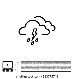 Cloud thunderstorm lightning rain icon