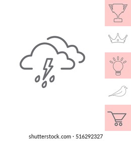 Cloud thunderstorm lightning rain icon