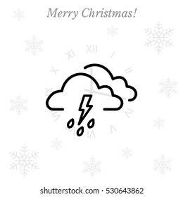 Cloud thunderstorm lightning rain icon