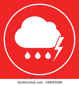 Cloud thunderstorm lightning rain icon