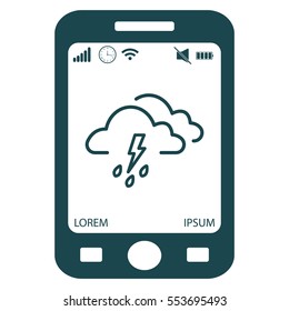 Cloud thunderstorm lightning rain icon