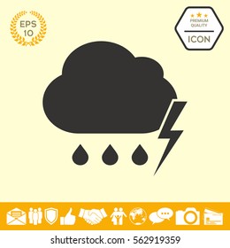 Cloud thunderstorm lightning rain icon
