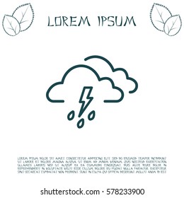 Cloud thunderstorm lightning rain icon