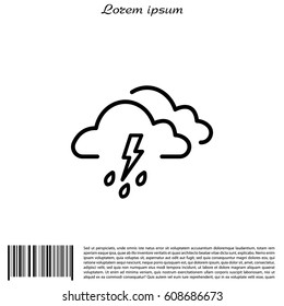 Cloud thunderstorm lightning rain icon