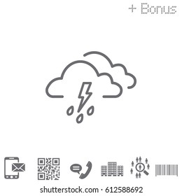 Cloud thunderstorm lightning rain icon