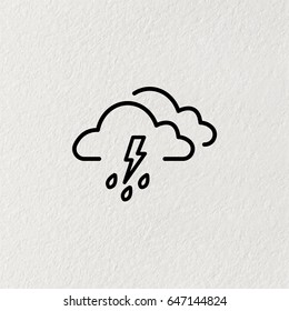 Cloud thunderstorm lightning rain icon