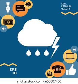 Cloud thunderstorm lightning rain icon