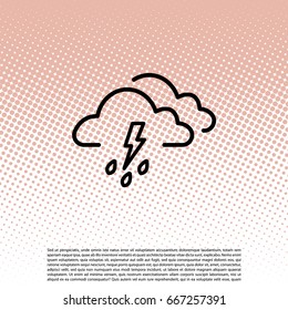 Cloud thunderstorm lightning rain icon