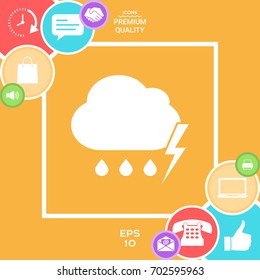 Cloud thunderstorm lightning rain icon