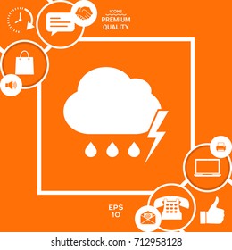 Cloud thunderstorm lightning rain icon