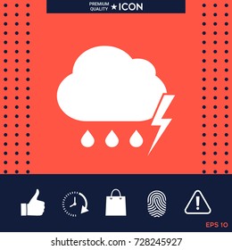 Cloud thunderstorm lightning rain icon
