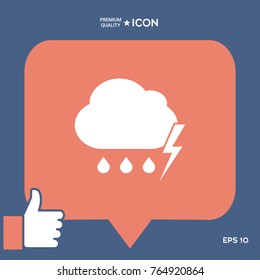 Cloud thunderstorm lightning rain icon