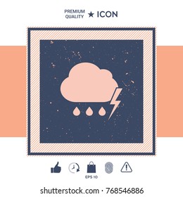 Cloud thunderstorm lightning rain icon