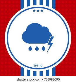 Cloud thunderstorm lightning rain icon