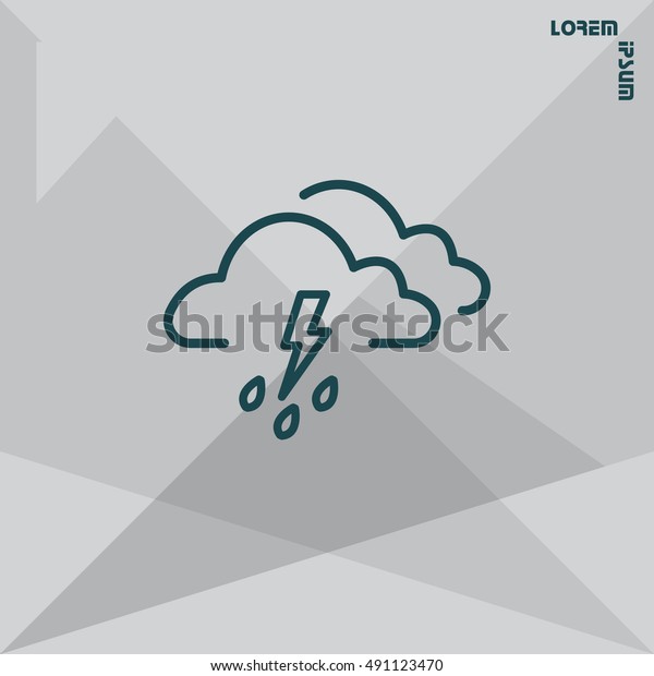 Cloud Thunderstorm Lightning Rain Icon Stock Vector (Royalty Free ...