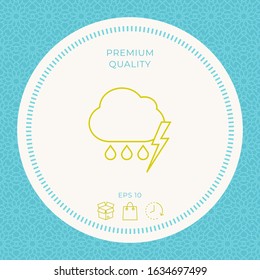 Cloud thunderstorm lightning rain line icon. Graphic elements for your design
