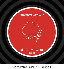 Cloud thunderstorm lightning rain line icon. Graphic elements for your design