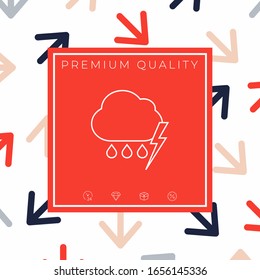 Cloud thunderstorm lightning rain line icon. Graphic elements for your design