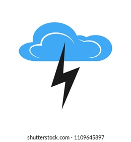 A cloud with a thunderstorm. Vector illustration.

