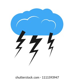 A cloud with a thunderstorm. Vector illustration.
