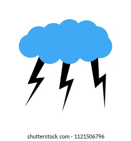 A cloud with a thunderstorm. Vector illustration.
